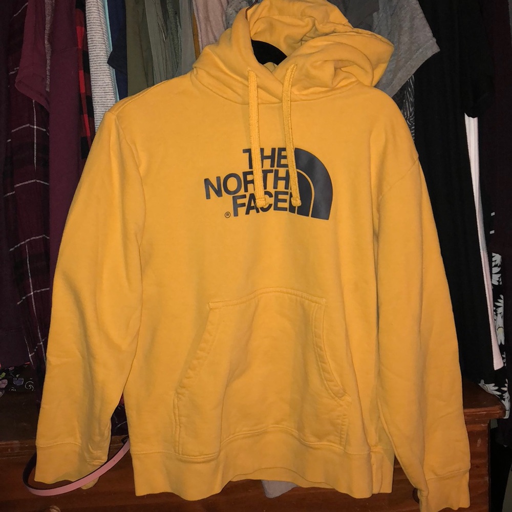 Mustard yellow north face hoodie